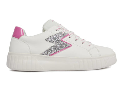 Geox Girls J45DVA J Mikiroshi White/Fuchsia Trainer