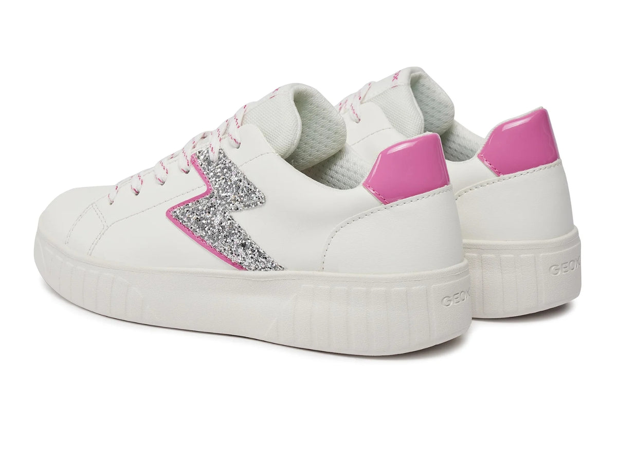 Geox Girls J45DVA J Mikiroshi White/Fuchsia Trainer