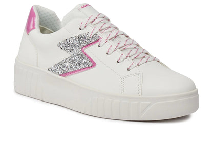 Geox Girls J45DVA J Mikiroshi White/Fuchsia Trainer