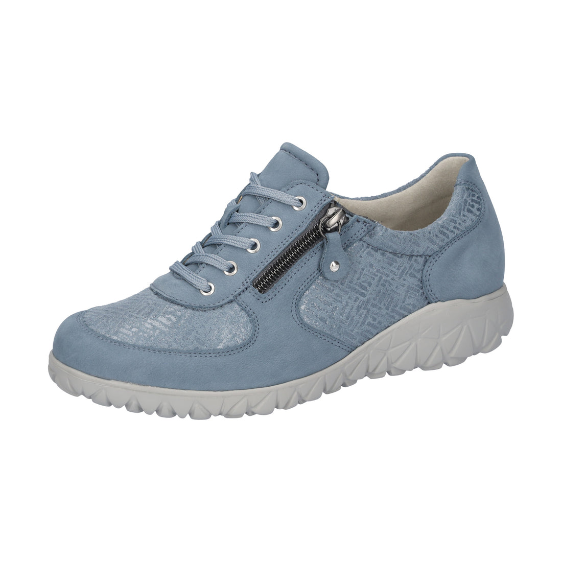 Waldlaufer H89001 227 263 Havy Denim Zipper & Lace Trainer