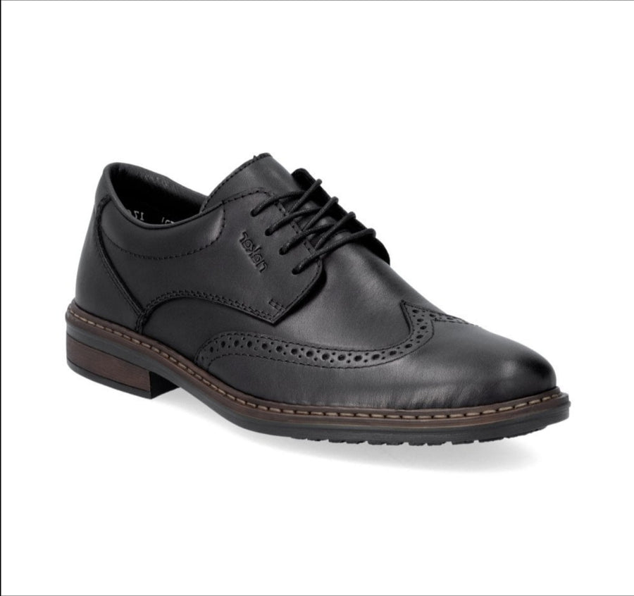 Rieker 17620-00 Mens Black Lace Brogue