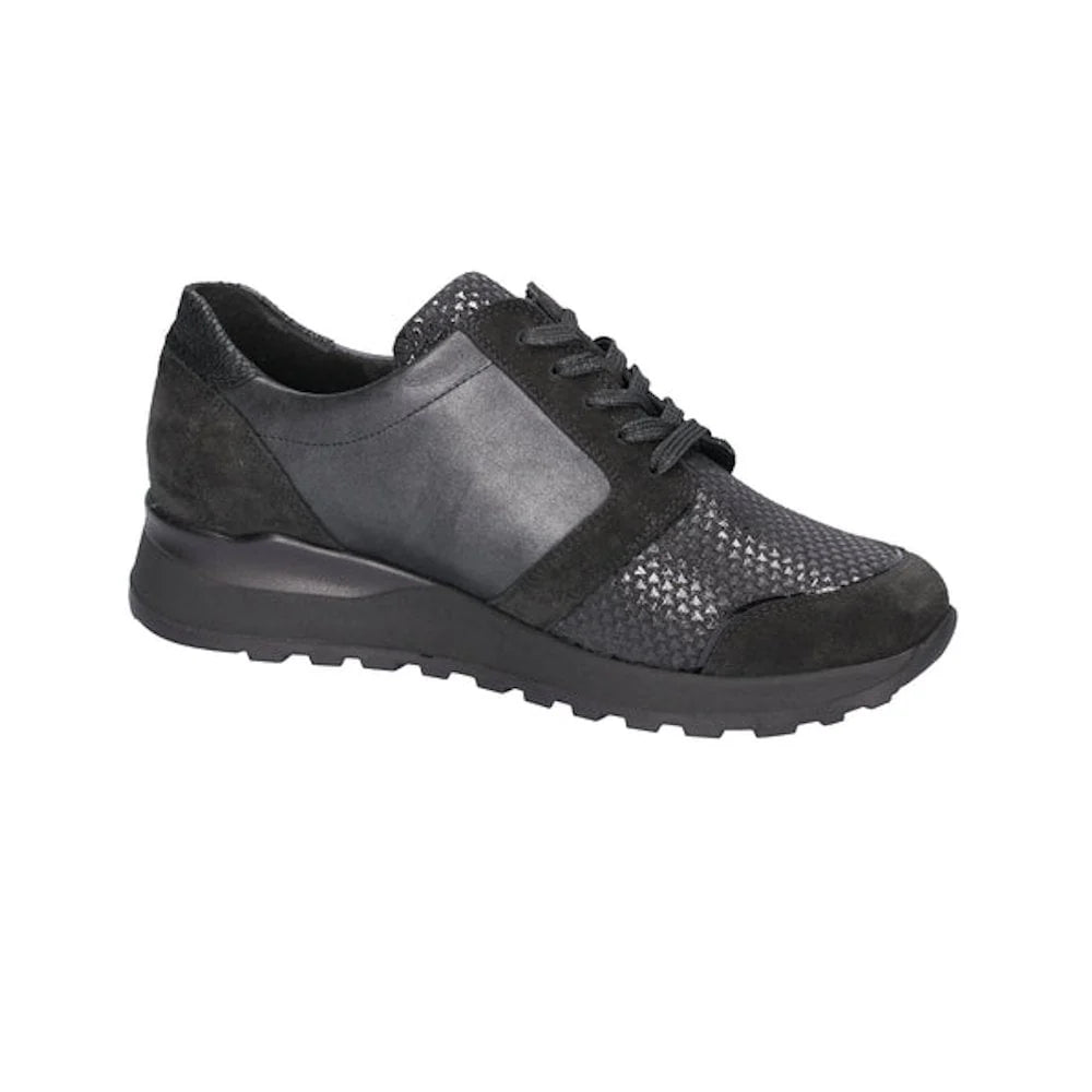 Waldlaufer H64007 601 001 Hiroko Black Zip and Lace