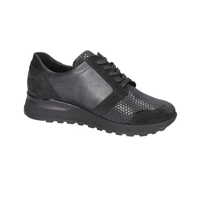 Waldlaufer H64007 601 001 Hiroko Black Zip and Lace