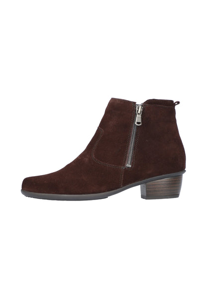 Waldlaufer 967803 195 216 Haifi Brown Twin Zip Suede Ankle Boot