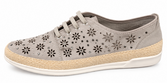 Caprice 9-23600-20 201 Light Grey Suede Sneaker