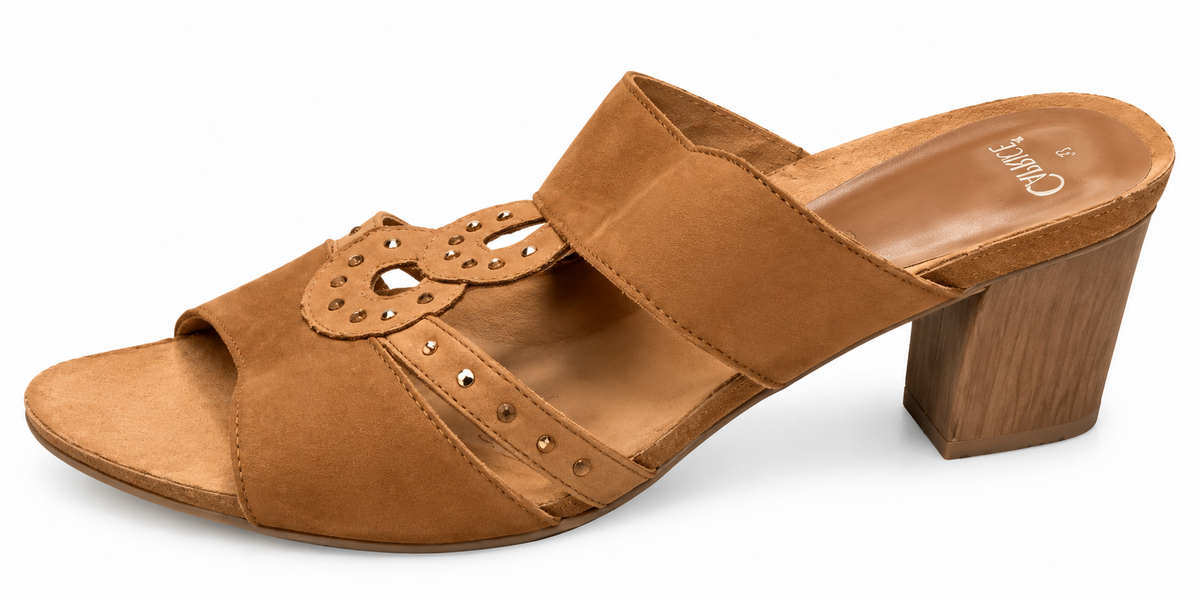 Caprice 9-27201-36 381 Cognac Suede Block Heel