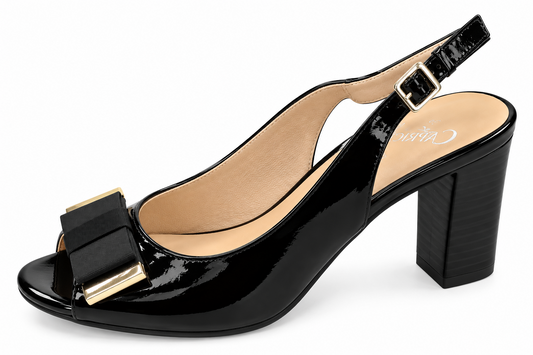 Caprice 9-28314-26 018 Black Patent Bow heel