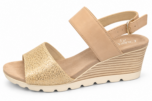 Caprice 9-28701-28 405 Beige Multi Wedge Sandal