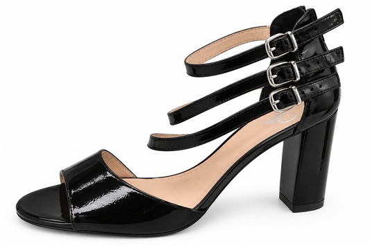 Caprice 9-28313-26 011 Black Patent Strap Heel