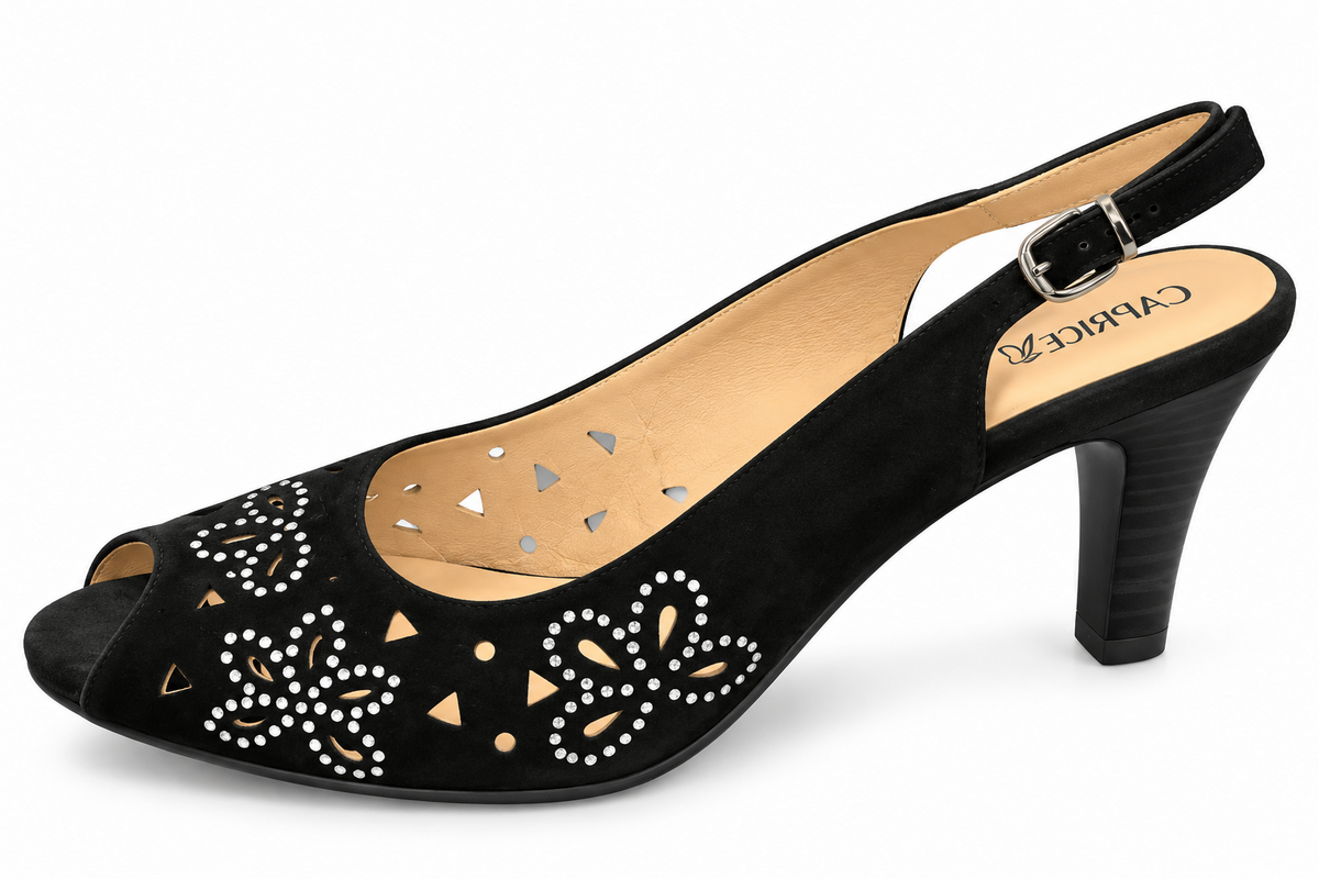 Caprice 9-29601-22 Black Suede Heel