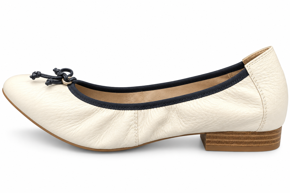 Caprice 9-22156-22 White/Ocean Ballet Pump