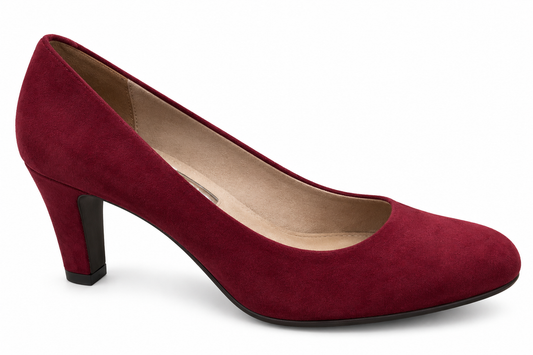 Tamaris 1-22420-27 558 Wine Suede Court Shoe