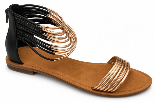 Tamaris 1-28147-26 031 Black Rose Gold Sandal