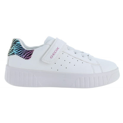 Geox Girls J45DVC J Mikiroshi White/Multicolour Trainer