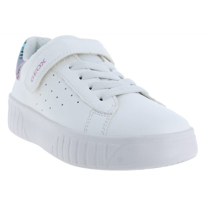 Geox Girls J45DVC J Mikiroshi White/Multicolour Trainer
