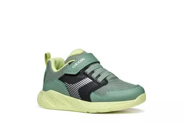 Geox J55GBA J Sprintye Boys  Green/Black Trainer