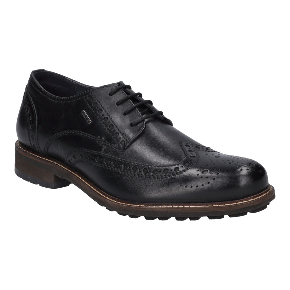Josef Seibel Mens Jasper 53 Black Brogue Style Shoes 24753 TE786