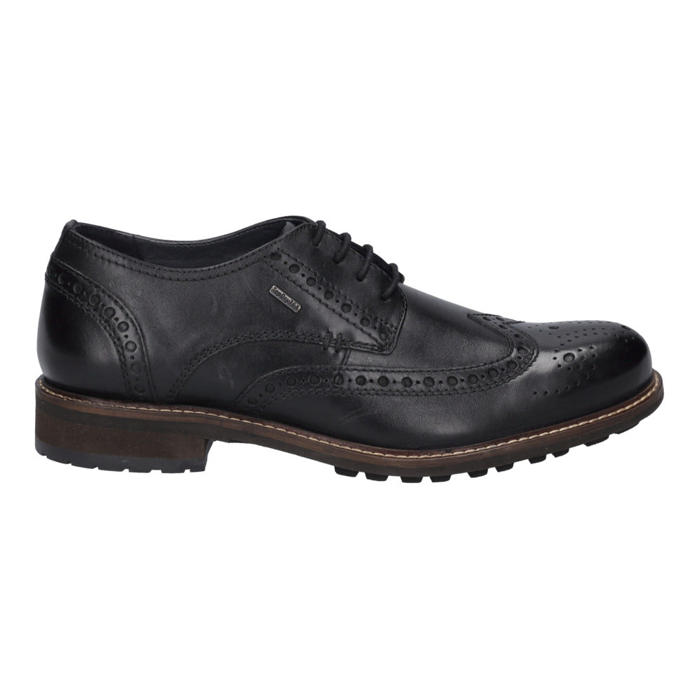 Josef Seibel Mens Jasper 53 Black Brogue Style Shoes 24753 TE786