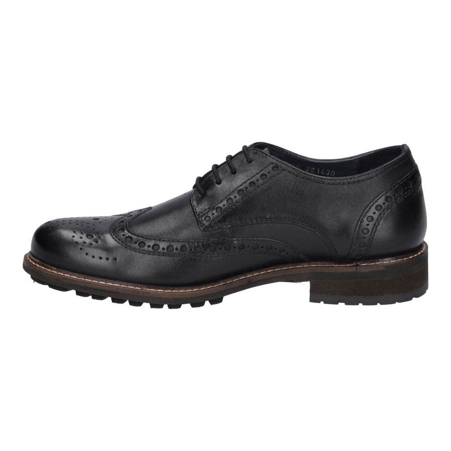 Josef Seibel Mens Jasper 53 Black Brogue Style Shoes 24753 TE786