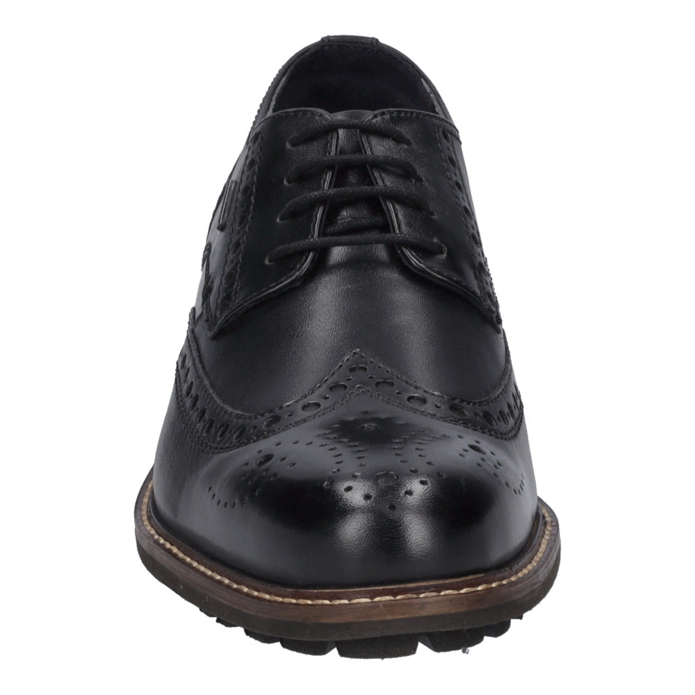 Josef Seibel Mens Jasper 53 Black Brogue Style Shoes 24753 TE786