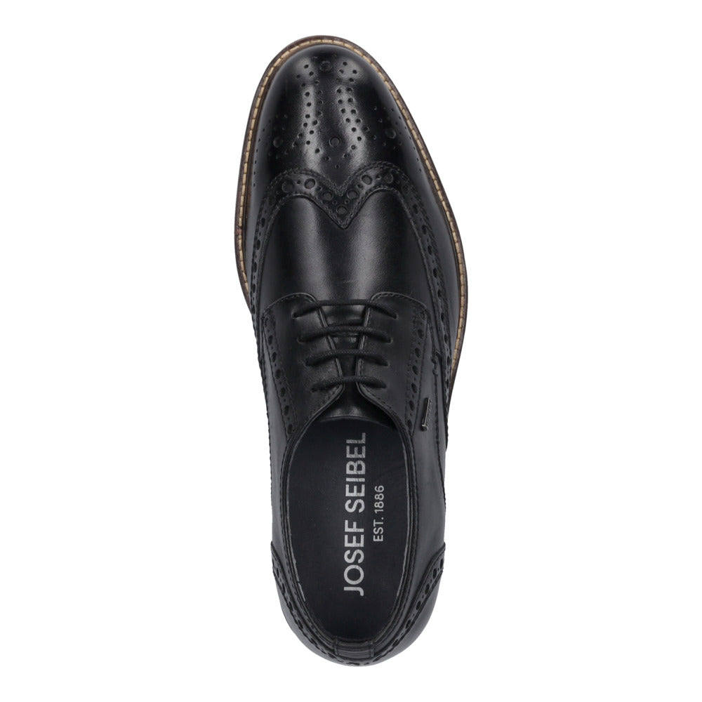 Josef Seibel Mens Jasper 53 Black Brogue Style Shoes 24753 TE786