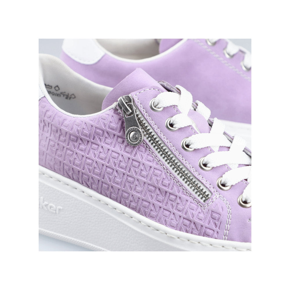 Rieker N5400-30 Ladies Purple/White Trainer