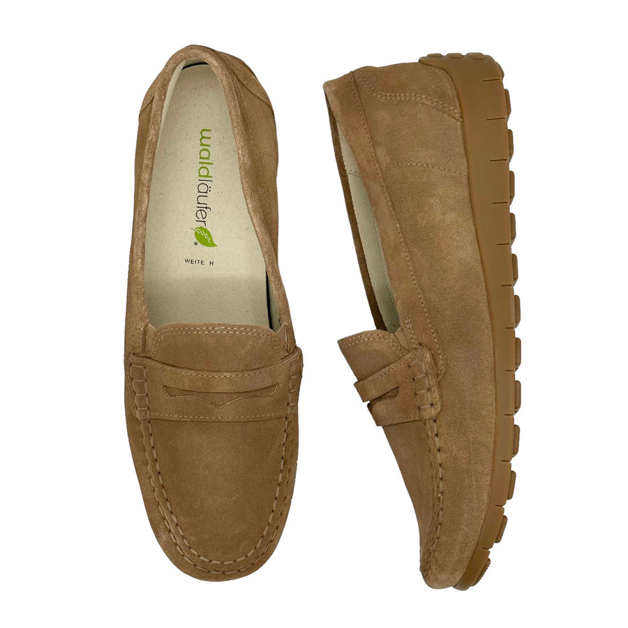 Waldlaufer 785508 195 106 Ladies Suede Toffee Loafer