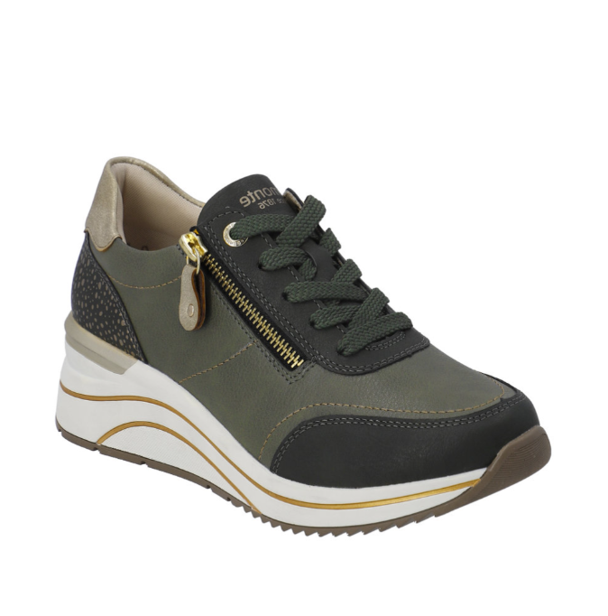 Remonte D0T00-54 Ladies Green Zip Trainer