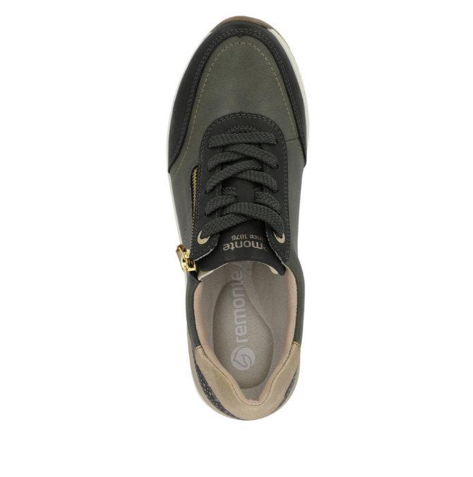 Remonte D0T00-54 Ladies Green Zip Trainer