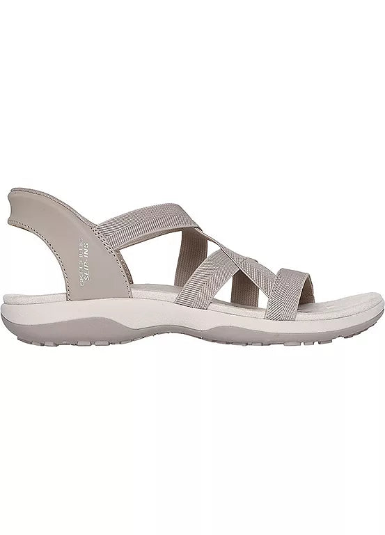 Skecher 163460 Ladies Reggae Slim Slip In Taupe Sandal