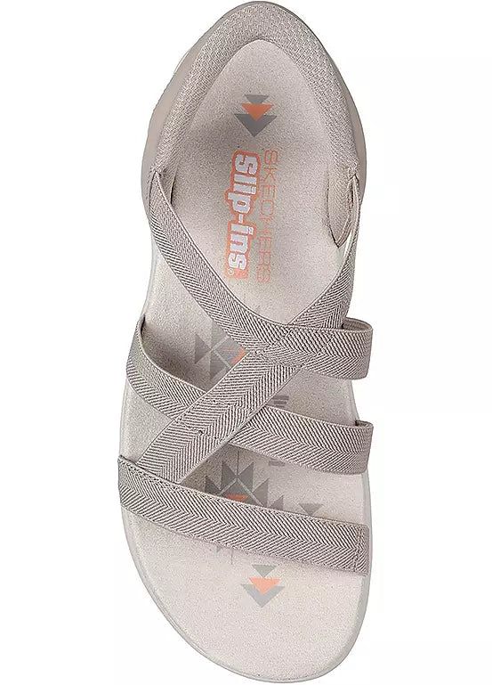 Skecher 163460 Ladies Reggae Slim Slip In Taupe Sandal