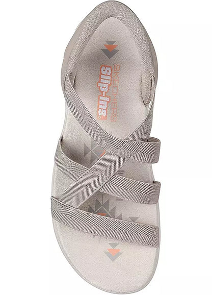 Skecher 163460 Ladies Reggae Slim Slip In Taupe Sandal