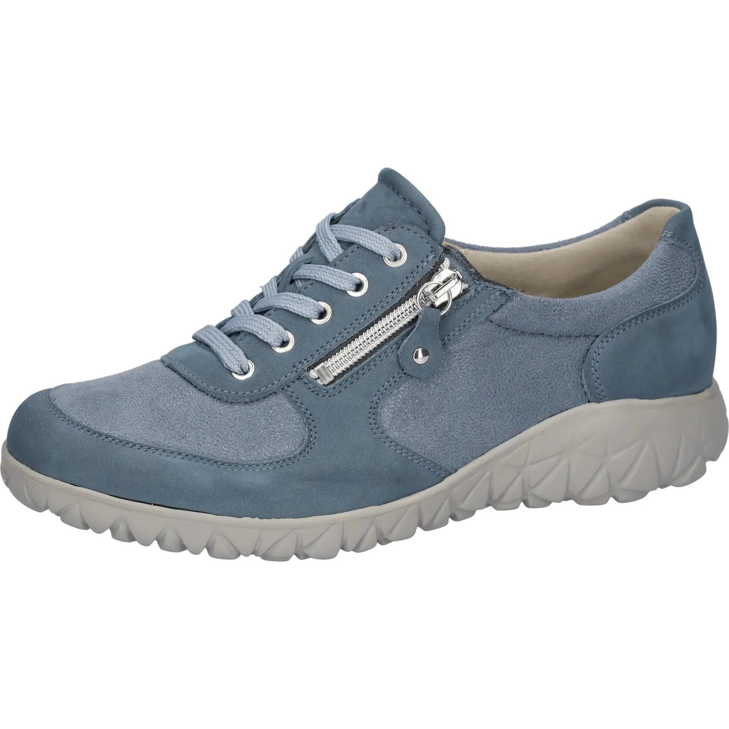 Waldlaufer H89001 242 263 Havy Denim Zipper & Lace Trainer