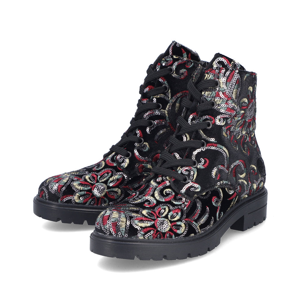 Rieker Z2841-90 Ladies Black Multi Ankle Boots