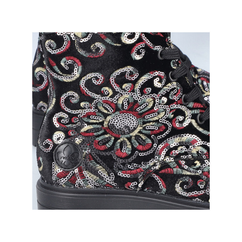 Rieker Z2841-90 Ladies Black Multi Ankle Boots