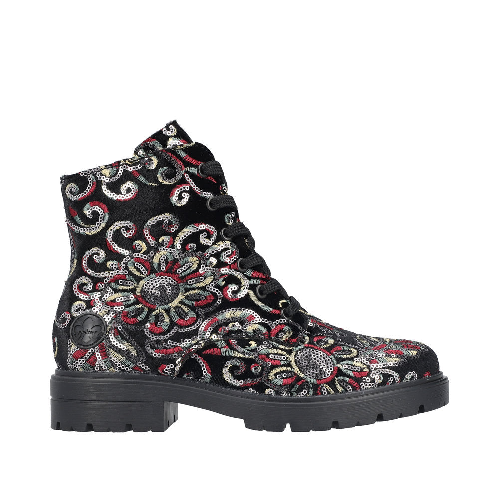 Rieker Z2841-90 Ladies Black Multi Ankle Boots