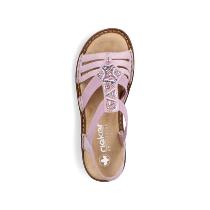 Rieker 60801-30 Ladies Pink Sandal