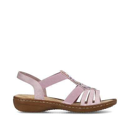 Rieker 60801-30 Ladies Pink Sandal