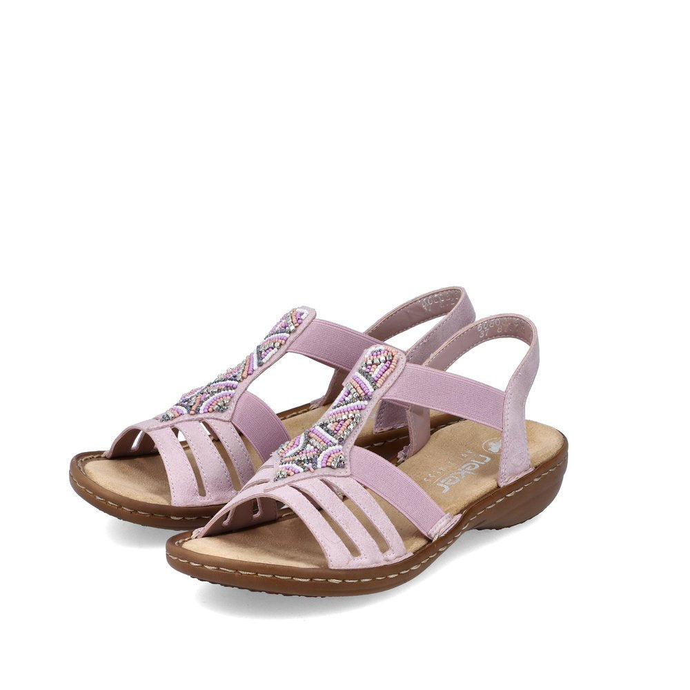 Rieker 60801-30 Ladies Pink Sandal
