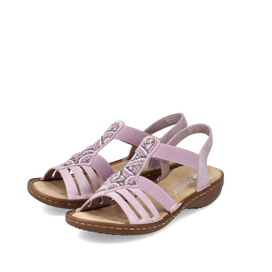 Rieker 60801-30 Ladies Pink Sandal
