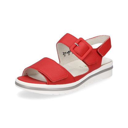 Waldlaufer 351013 171 022 Hakura Red Ladies Velcro Sandle