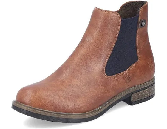 RIEKER 72254-24 Ladies Brown Chelsea Boot