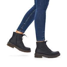 Rieker 78240-00 Ladies Black Ankle Boots