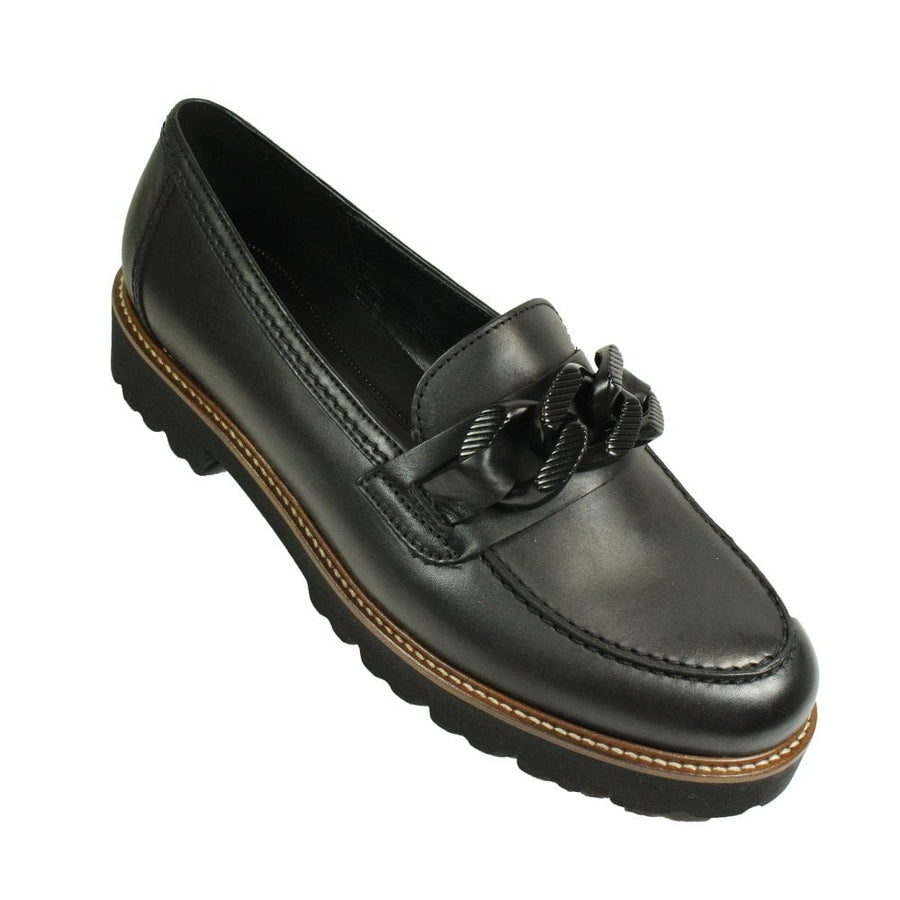 Gabor 55.240.27 Squeeze Black Leather Loafer