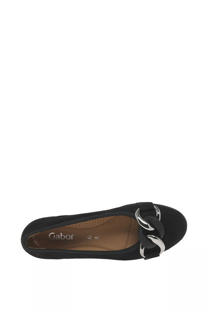 Gabor 42.625.47 Ladies Sabia Black Suede Pump