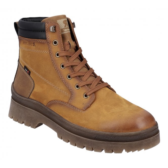 Rieker U0272-68 Mens Tan Lace Up Water Resistant Boot