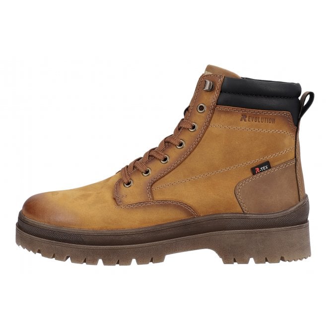 Rieker U0272-68 Mens Tan Lace Up Water Resistant Boot