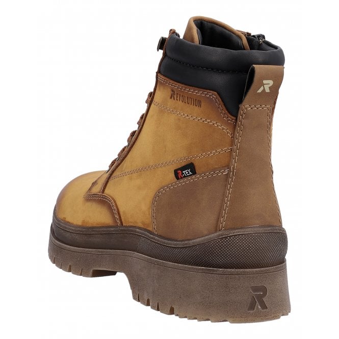 Rieker U0272-68 Mens Tan Lace Up Water Resistant Boot