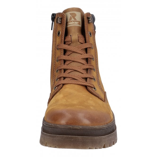 Rieker U0272-68 Mens Tan Lace Up Water Resistant Boot