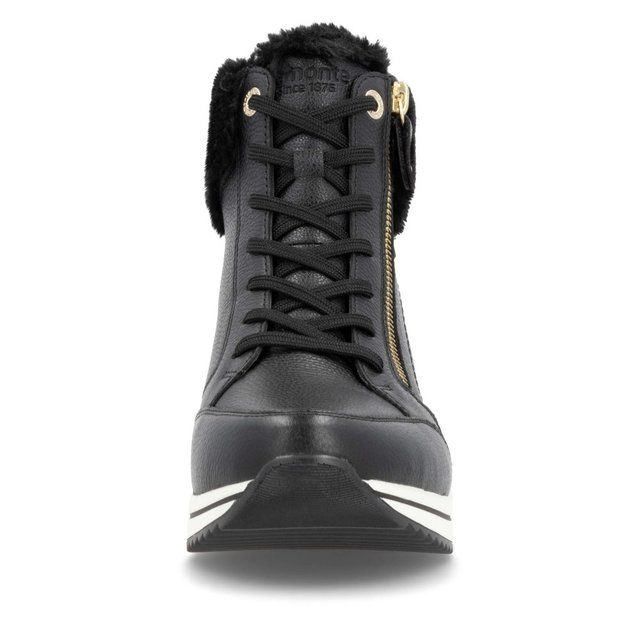 Remonte D0T77-02 Black Leather Wedge Boot